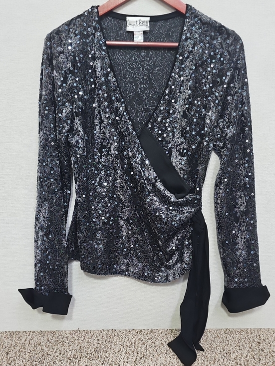 Joseph Ribkoff Tops - JOSEPH RIBKOFF VINTAGE SPARLY WRAP TOP BFPM-08-029